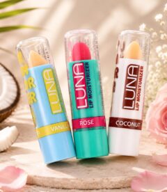 Luna Lip Moisturizer Tripple Pack - Vanilla, Rose, Coconut